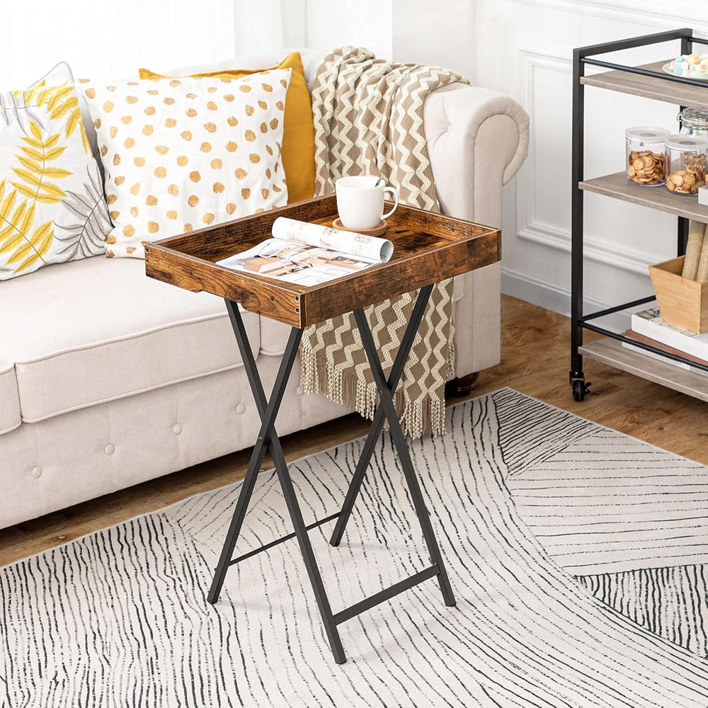 HOOBRO TV Tray Table, Folding Table with Removable Serving Tray, Stable TV Tr...