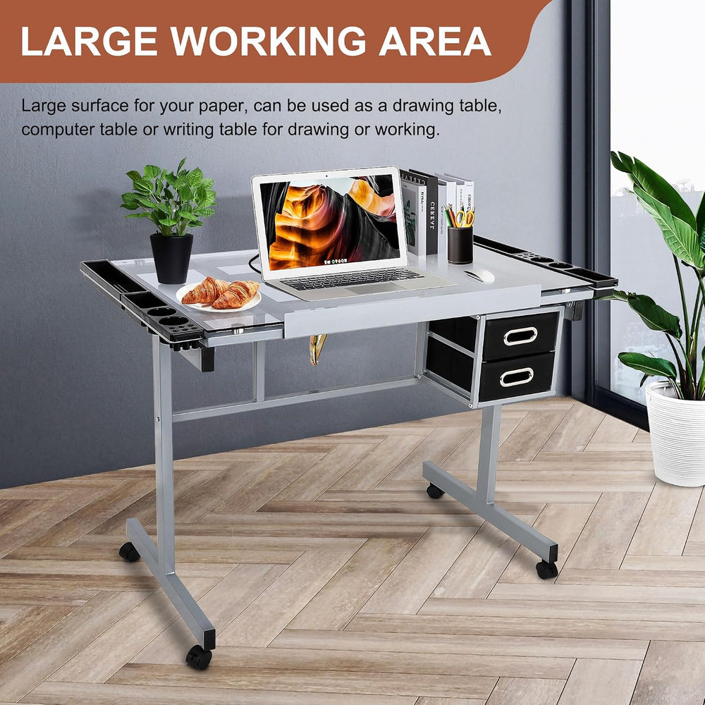 JupiterForce Adjustable Drafting Table Art Desk Drawing Table Versatile Art C...