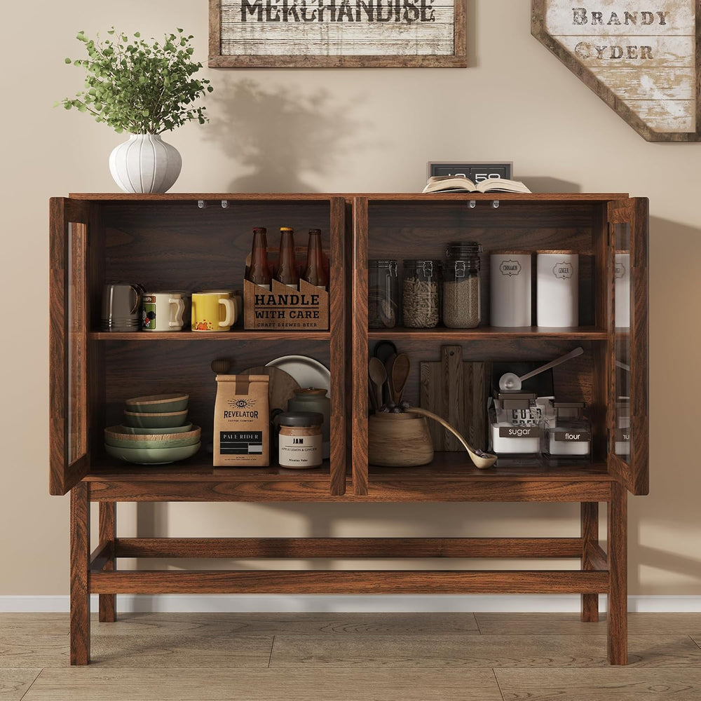 Sideboard Buffet Cabinet with Storage, Small Kitchen Coffee Wine Bar Cabinet ...
