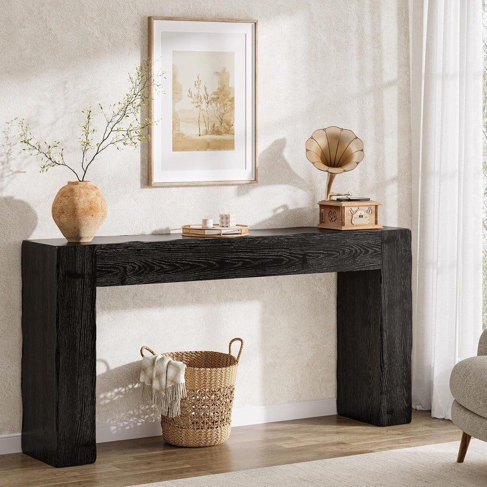 Solid Wood Console Table, 63-Inch Farmhouse Sofa Table Behind Couch for Entry...