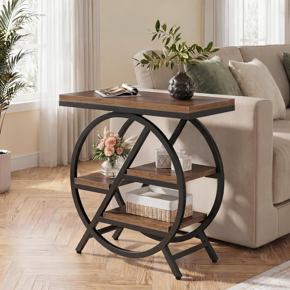 Tribesigns Side Table for Living Room, 4-Tier Narrow End Table with Storage, ...