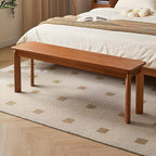Dining Bench, Solid Wood Bench with Wide Seat, Mid Century Modern Bench, End of The Bed Bench, 47.2" L x 11" W x 16.5" H(Natural)