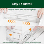 Clear Drawer Dividers Organizers, Adjustable Expandable Drawer Divider Organizer for Clothes, Dresser, Kitchen & Office Drawers, Acrylic Drawer Separators for Bedroom Storage, 4-Pack, Clear Plastic