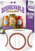 Canning Labels Dissolvable Stickers for Mason Jars and More (2" Round 200/roll) Canning Supplies Washes Off in Seconds Like Magic - Jar Labels Homemade Jam, Jelly, and More (Chestnut)