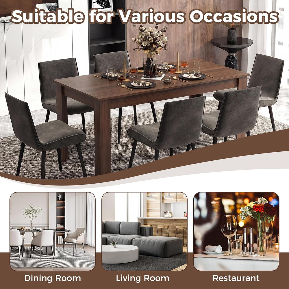 COSTWAY Dining Table for 4-6 People, 63” Rectangular Dining Room Table, Farmh...
