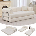GarveeHome 79" Convertible Sleeper Sofa Bed Couch, 4-in-1 Boneless Corduroy Folding Sofa Bed with Pillow & Fixed-Shape, Floor Mattress Couch Loveseat for Living Room Apartments - No Assembly, Beige