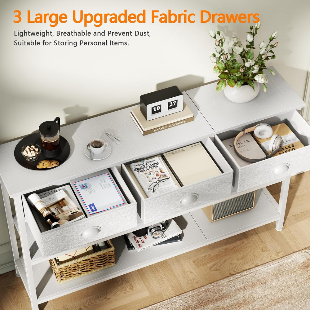 47" console table Set of 2 with 3 Drawers, Sofa Table for Behind Couch |...