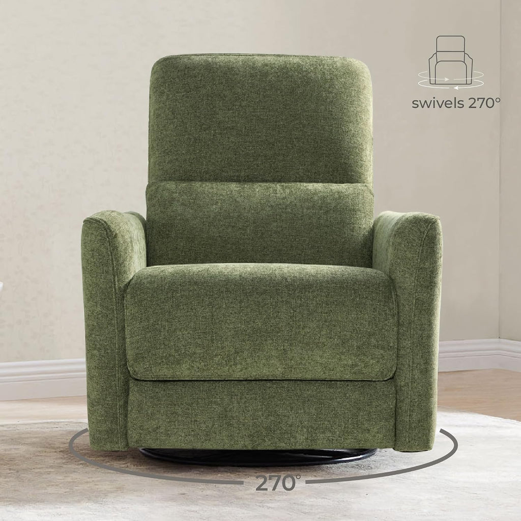CHITA Power Swivel Glider Recliner Chair, Nursery Glider, Medium, Green | FSC Certified Upholstery Rocking Chair, Lumbar Support, Reclining Chair for Living Room / Nursery