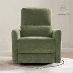 CHITA Power Swivel Glider Recliner Chair, Nursery Glider, Medium, Green | FSC Certified Upholstery Rocking Chair, Lumbar Support, Reclining Chair for Living Room / Nursery