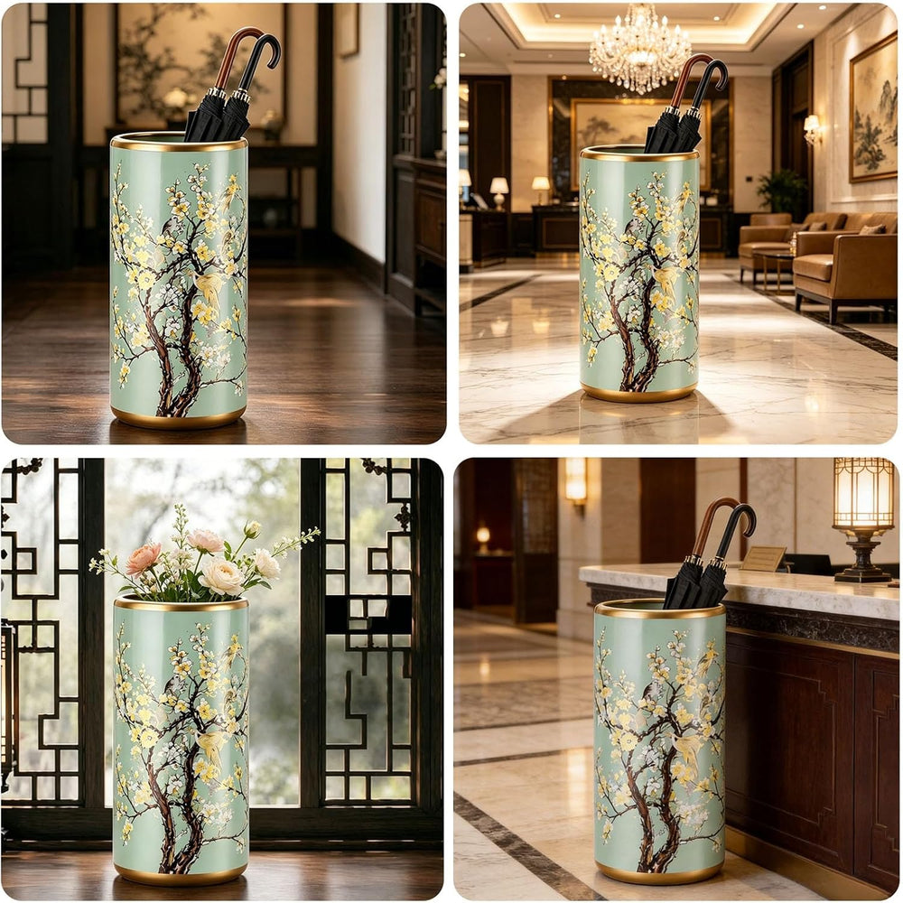 Ceramic Umbrella Holder, Walking Stick and Cane Stand, Home Decor Vase, Floor...