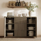 SICOTAS Buffet Cabinet with Storage 54.7" Large Modern Accent Storage Cabinet with Doors and Shelves Fluted Sideboard Credenza Buffet Table Coffee Bar for Living Room Kitchen Dining Room, Grey Alder