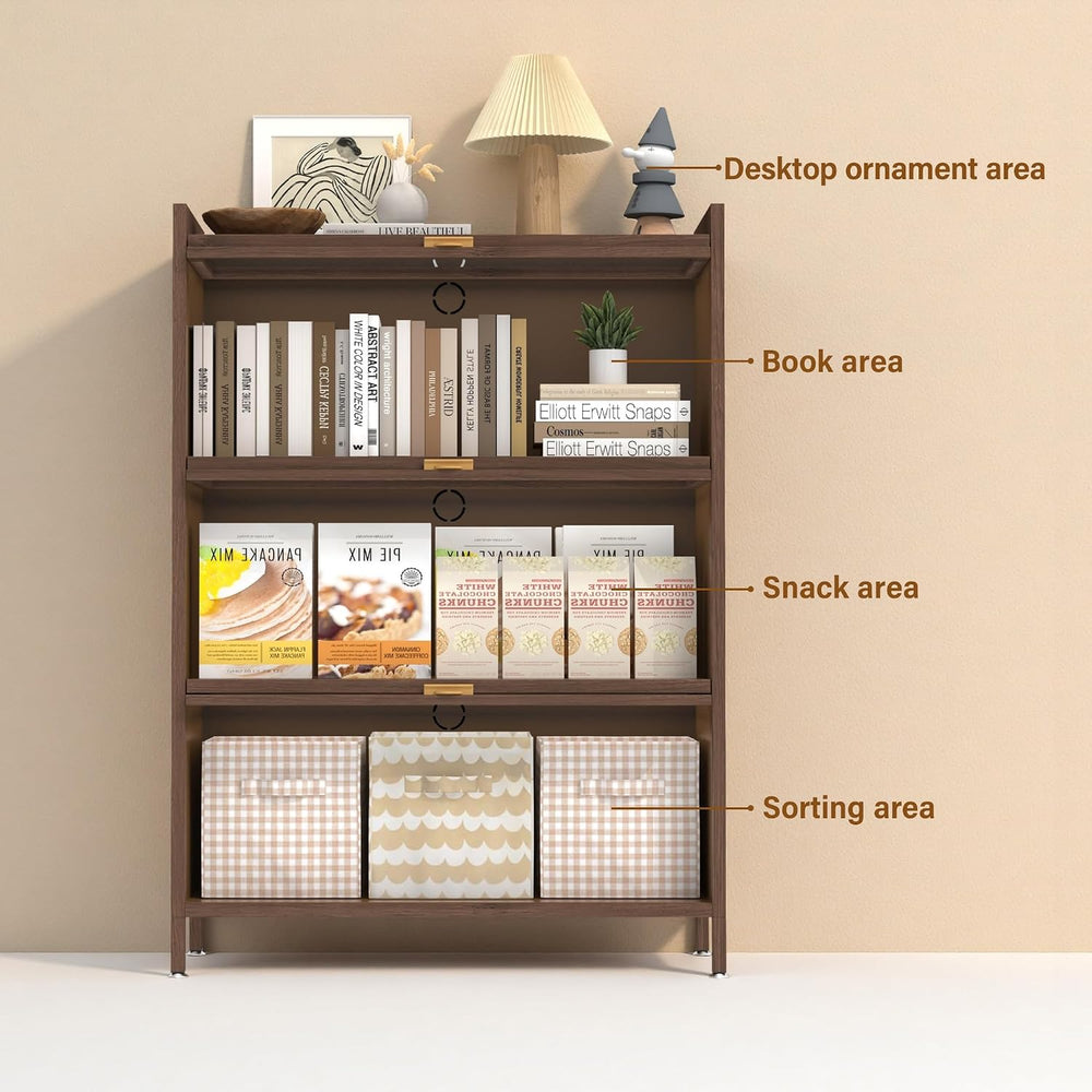 44'' Tall Metal Kitchen Storage Cabinet with 3 Flip-up Doors, Freesta...