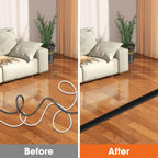 10 FT Floor Cord Cover, Cord Covers for Wires on Floor, Cord Protector, Floor Cable Cover, Hide Extension Cord Covers for Floor, Cable Cavity: 0.47" (W) x 0.29" (H), Black
