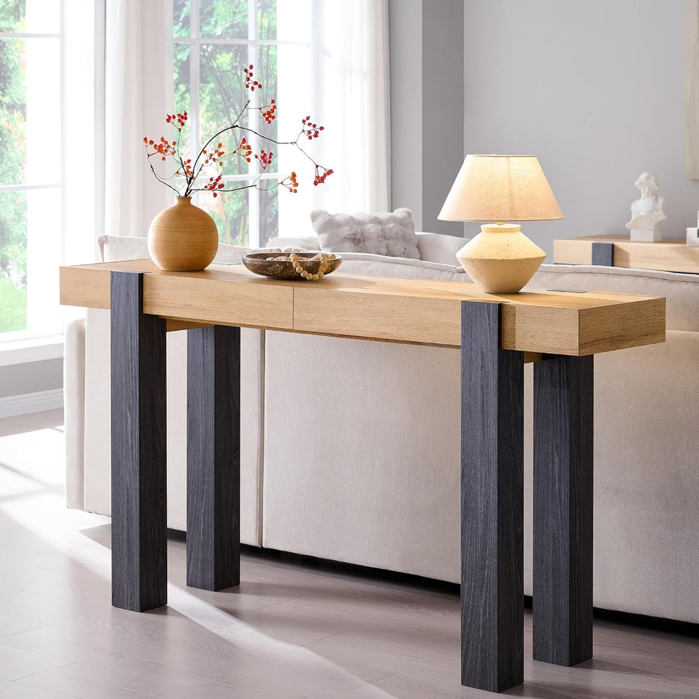 OKD Modern Farmhouse Entryway Table with 2 Drawers, 63" Wooden Console T...