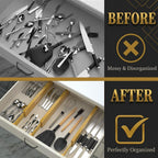 Adjustable Bamboo Drawer Dividers Expandable 8 Pack 17-22 Organizer