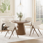 COLAMY Dining Chairs Set of 4, Modern Fabric Upholstered Dining Room Kitchen Side Chairs with Iron Legs, Open Back and Padded Seat, for Living Room/Restaurant/Cafe, Beige