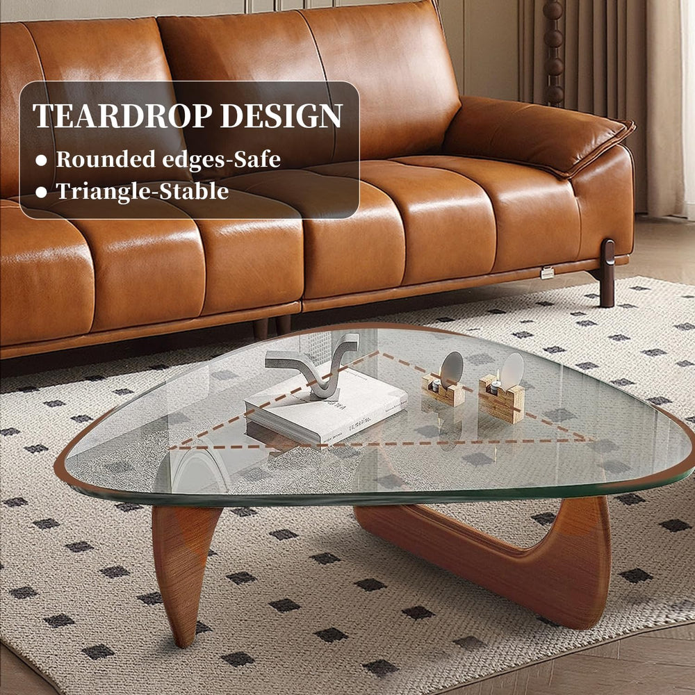 Modern Glass Coffee Table, Mid Century Small Coffee Table, Coffee Table for L...