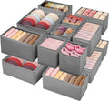 Drawer Clothing Organizer 16-Pack, Grey 3 Sizes Underwear Drawer Dividers, Fabric Folding Wardrobe Organizer, Can Store Baby Clothes, Bras, Underwear, Panties, Belts, Socks, Ties, etc.