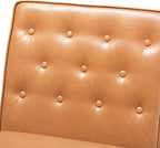 Baxton Studio Riordan Mid-Century Modern Tan Faux Leather Upholstered and Walnut Brown Finished Wood Dining Chair