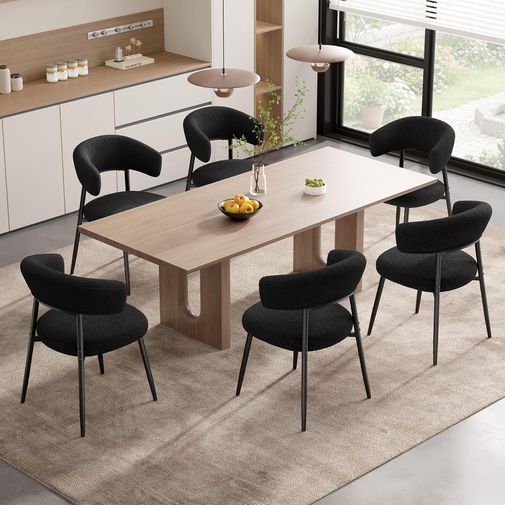 Dining Chairs Set of 4, Mid Century Modern Kitchen Chairs, Boucle Upholstered...