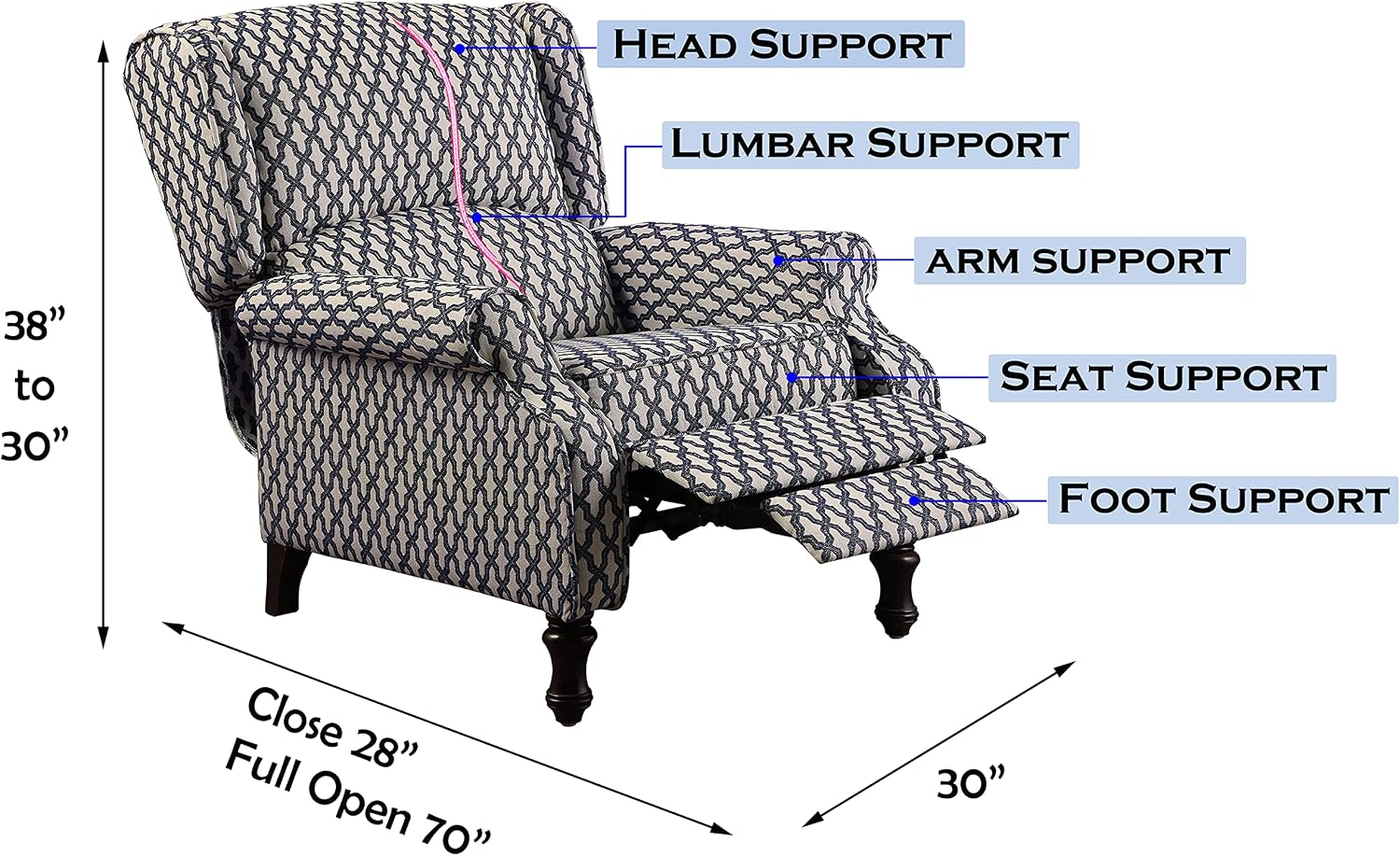 Rosevera Leavitt Living Room Chairs with Padded Seat Sleeper Comfy for bedrooms Lounge Chaise