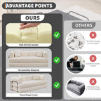 GarveeHome 79" Convertible Sleeper Sofa Bed Couch, 4-in-1 Boneless Corduroy Folding Sofa Bed with Pillow & Fixed-Shape, Floor Mattress Couch Loveseat for Living Room Apartments - No Assembly, Beige