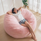 MAXYOYO Bean Bag Chair for Adults, Large 4 ft Bean Bag Chair with Foam Filling, Ultra Soft Fur Lazy Sofa for Living Room Bedroom, Machine Washable Cover
