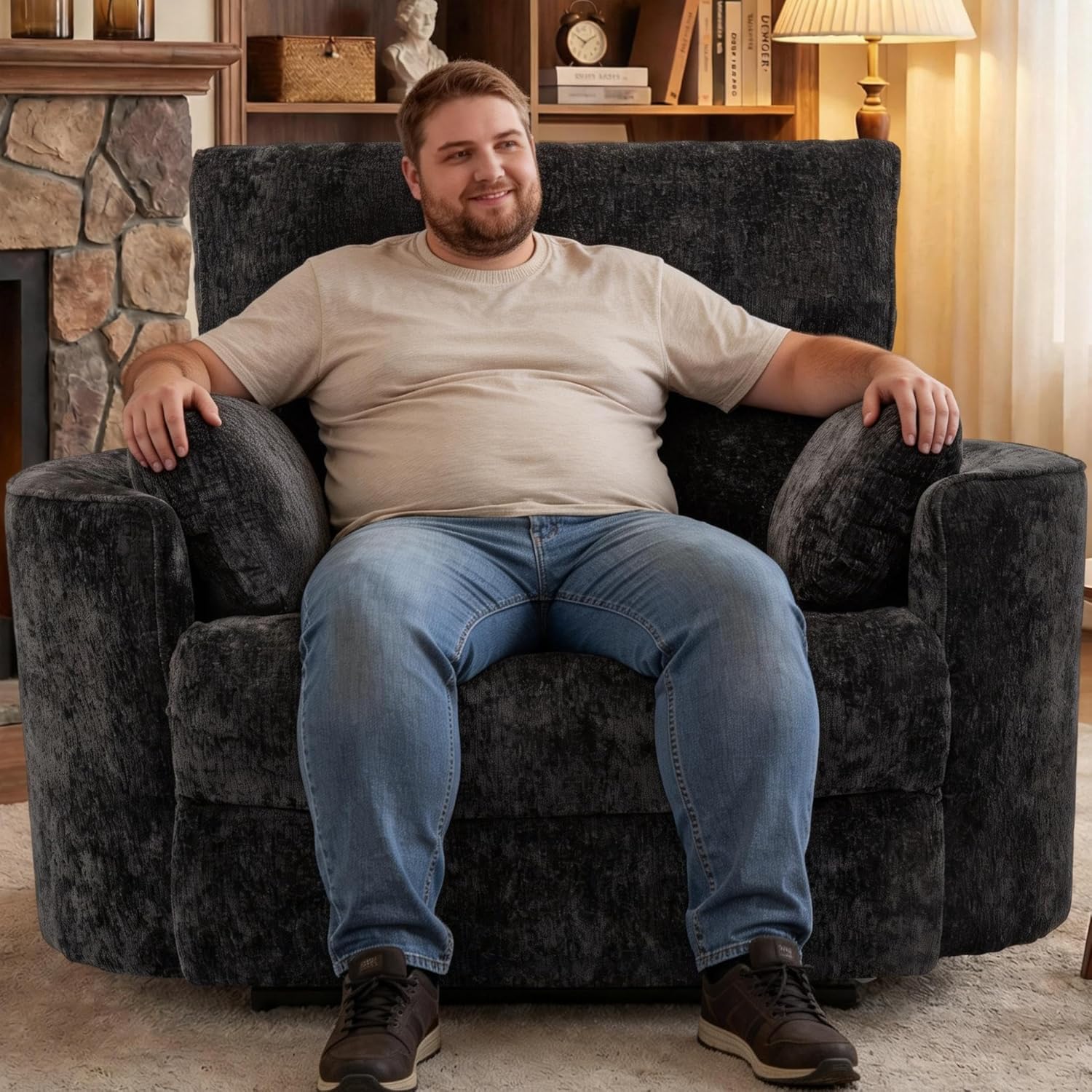 400-550 lbs Oversized Power Recliner Chair with USB, Extra Wide 32.7" Seat for Big & Tall Adults, Capacity Lounge Chair for Living Room