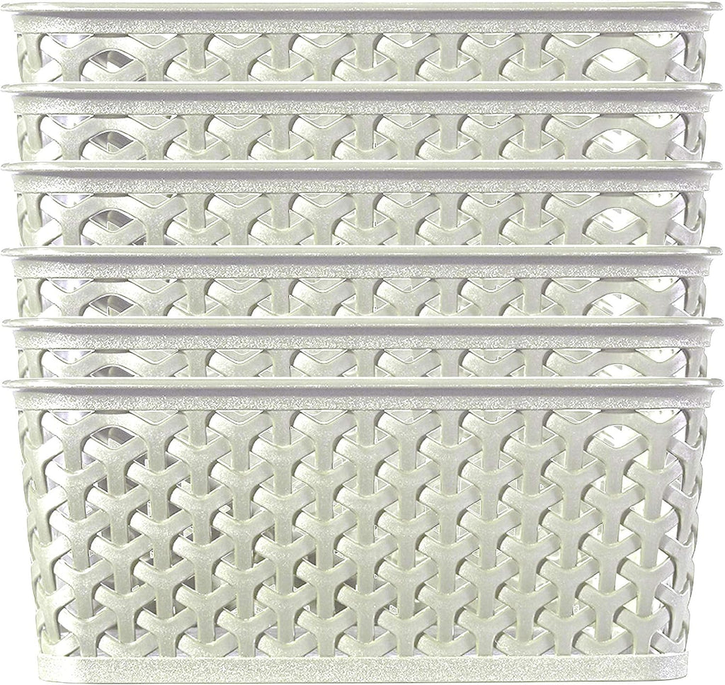 CURVER My Style Large Rectangular Storage Basket, Vintage White, 18 Litre