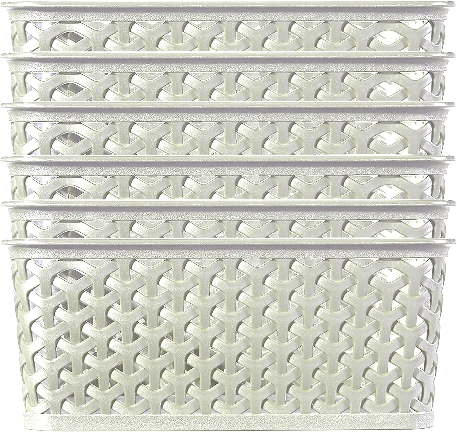 CURVER My Style Large Rectangular Storage Basket, Vintage White, 18 Litre