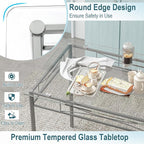 Giantex 5 Piece Dining Table Set, Kitchen Dining Set with Tempered Glass Table Top and 4 Chairs, Dinette Set for 4 for Breakfast Nook Dining Room Kitchen (Transparent)