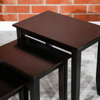 DTY Indoor Living 3-Piece Nesting Tables - Wooden Table Set of 3 for Living Room - Stackable Tables with Sleek Espresso Finish for Stylish and Space-Saving Home Furniture