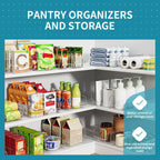 Ettori Set of 4 Clear Storage Bins for Fridge & Cabinet Organization, BPA-Free Plastic Food Organizers to Instantly Declutter Your Kitchen