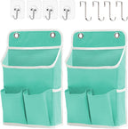 Hanging Basket for Organizing, Wall Organizer with Pockets and Over The Door Organizer，Can for Home, Closet, Office and Camper (2 Green)