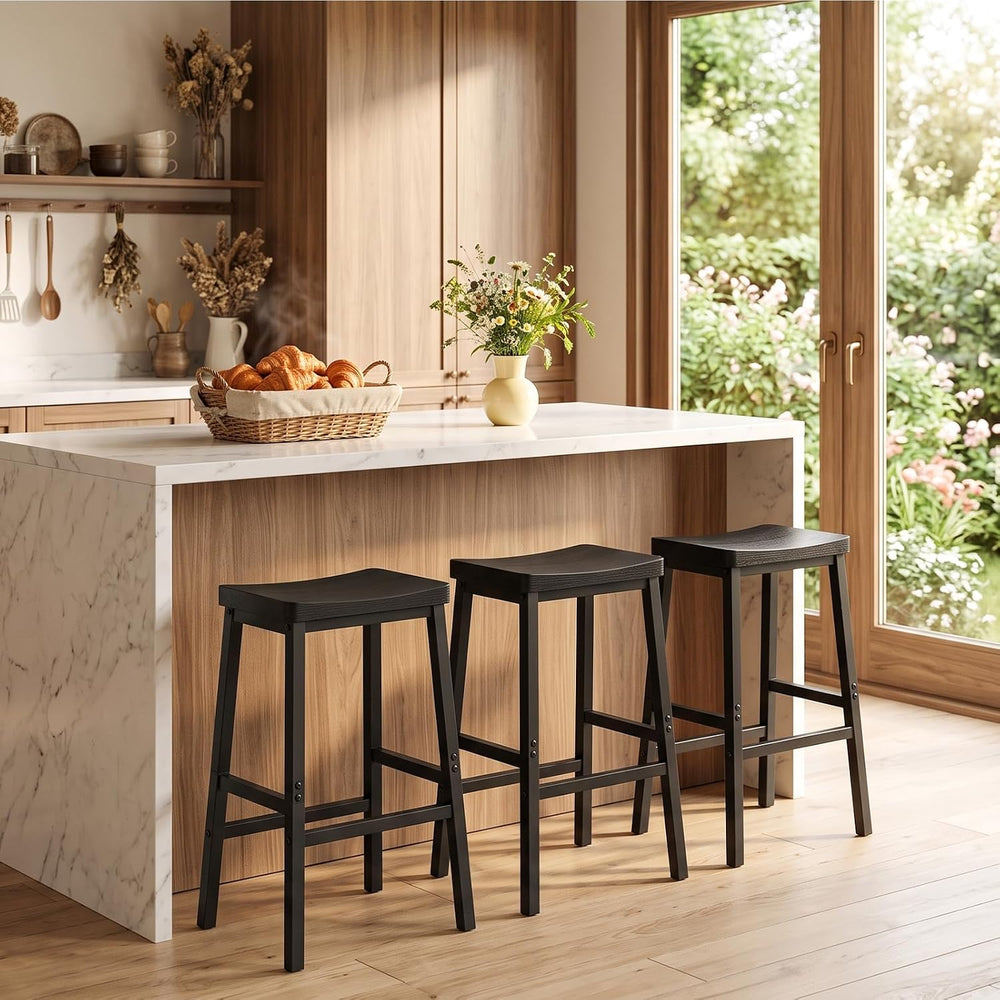 HOOBRO Bar Stools Set of 3, Counter Height Bar Stools, 23.6'' Bar Cha...