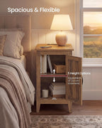 VASAGLE LIRY Collection - End Table with Charging Station, Side Table with Storage Cabinet, Night Stand for Living Room, Bedroom, Home Office, Warm Brown ULET131K101S