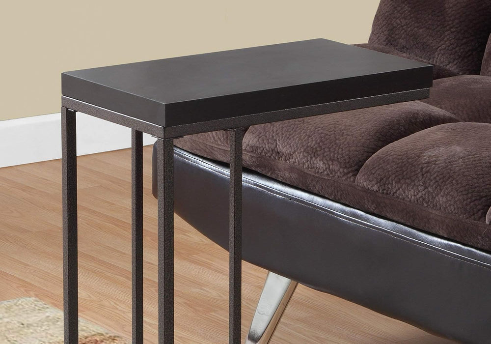 Accent Table, C-Shaped, End, Side, Snack, Living Room, Bedroom, Brown Laminat...