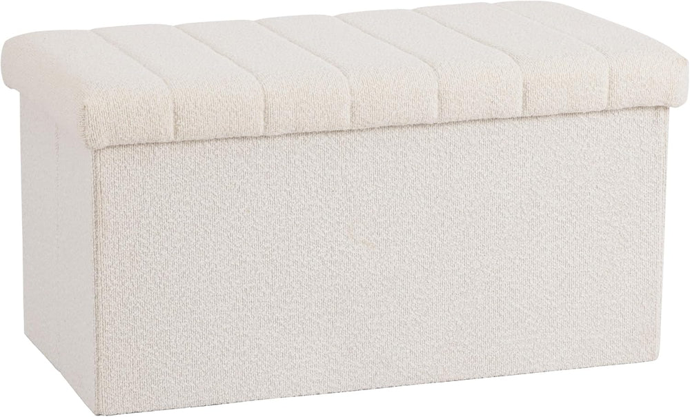 Seville Classics Cushioned Fabric Ottoman Hidden Storage Chest Footrest Chair...