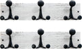 SKOLOO 17-Inch Wood Coat Rack Wall Mount with 3 Triple Hooks - Ideal for Family Entrances, Classrooms, and Pet Supplies Storage - Perfect Coat Hooks for Wall,Distressed White Wash, Pack of 2