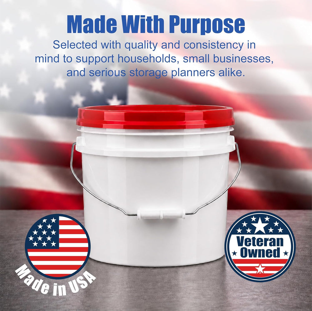 ePackageSupply 3.5 Gallon Bucket, Food-Grade w/Lid, BPA-Free, Red, 1 Pack