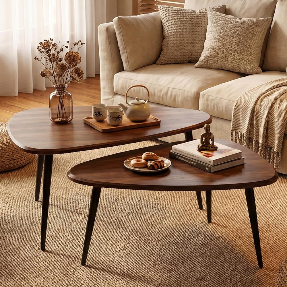 Nesting Coffee Table Set of 2,Mid Century Coffee Nesting Table | living room ...