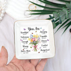 Christian Bible Verse Jewelry Dish, 4" Ceramic Jewelry Tray, Christian Gift for Women, Mother's Day, Birthday, Catholic Gifts for Mom/ Grandma, Graduation, Confirmation Gifts for Teen Girls, Daughter