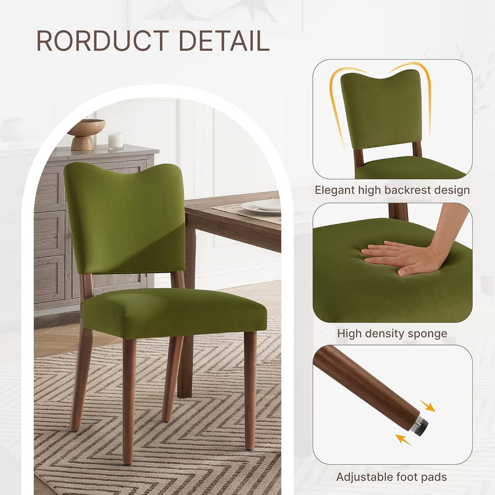 KISLOT Upholstered Dining Chairs Set of 4, Modern Velvet Kitchen Chairs with ...