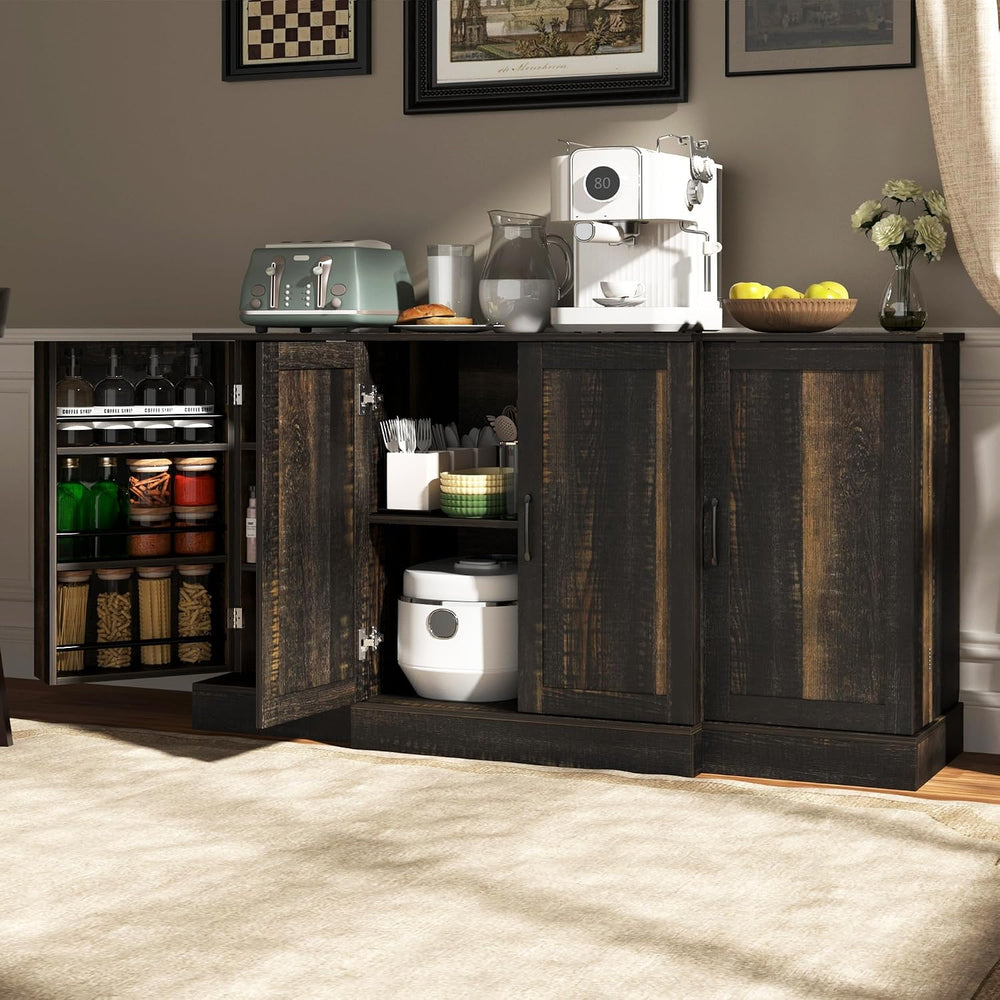 Buffet Cabinet with Storage,59" Large Farmhouse Sideboard Buffet Cabinet...
