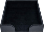 Dacasso Bonded Leather Desktop Tray Luxury Letter Holder & Paper Organizer for Desk, 13.5in x 10.5in x 2.13in, Black