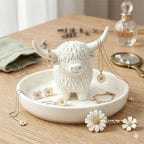Highland Cow Gifts for Women, Ring Holder Dish for Rings, Earrings, Necklaces, Jewelry Organizer, Highland Cow Farmhouse Decor, Birthday Gifts for Women, Christmas Wedding Housewarming Present