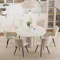 Dining Chair Set of 6 PU Leather Dining Room Chairs Upholstered Comfy Dining Chairs Modern Kitchen Armless Side Chair with Sturdy Metal Legs,Beige