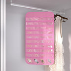 Hanging Jewelry Organizer Storage, 40 Pockets 36 Hooks Necklace Earring Necklace Bracelet Ring Organizer, Double - Sided Design, Pink