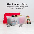 IRIS USA 91 Qt. Stackable Plastic Storage Bins with Lids, 4 Pack - BPA-Free, See-Through Organizing Solution, Latches, Durable Nestable Containers, Secure Pull Handle, Made in USA - Red