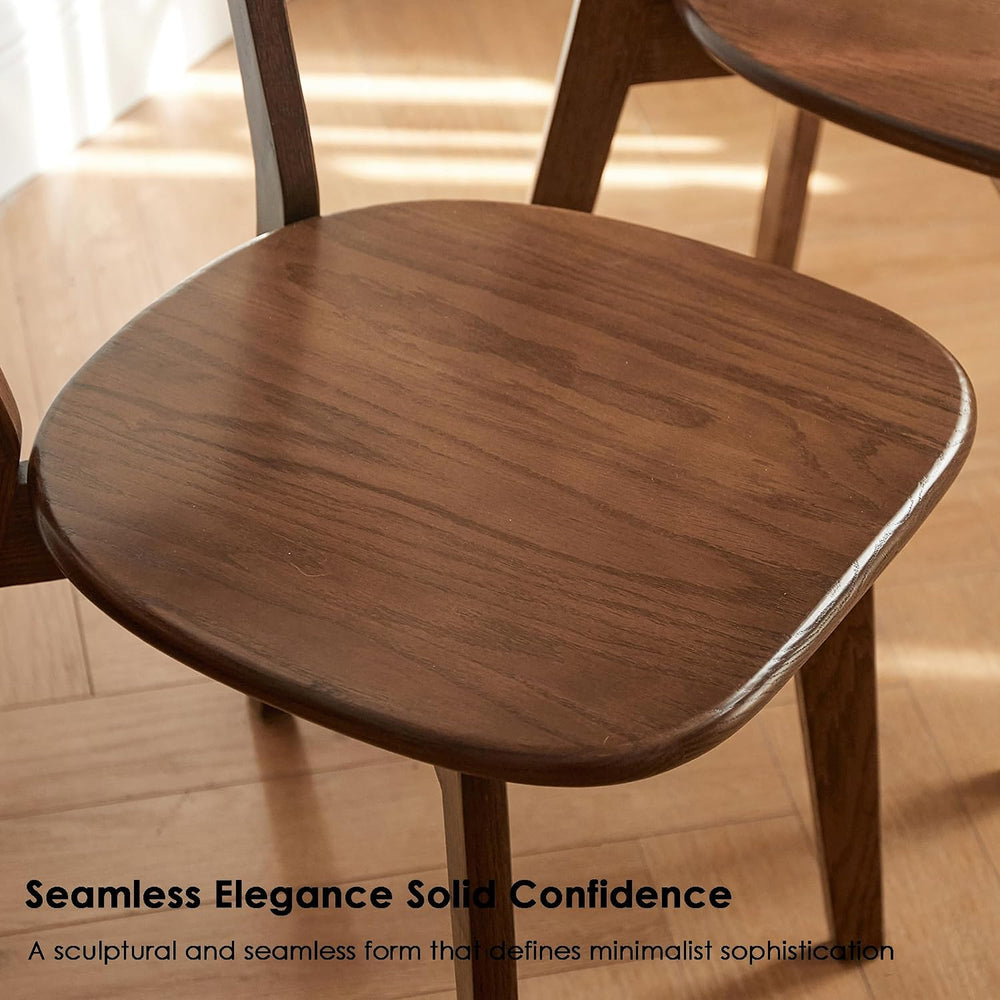Modern Dining Chairs Set of 4, Solid Oak Wood Dining Chair with Comfortable B...